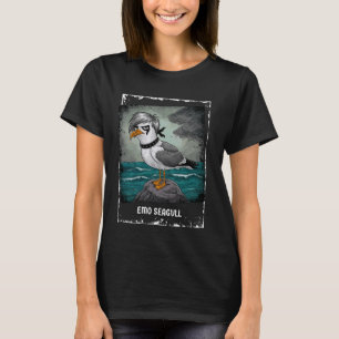 Camiseta Gótica Emo Seagull Dark e Edgy Melanchólica Vibe