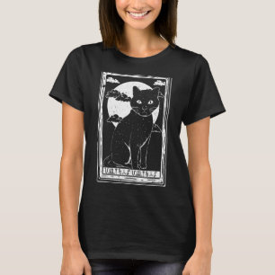 Camiseta Gótica oculta Nuvens Negras de Gato Negra Placa de