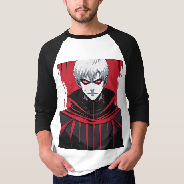 Camiseta Gótica Red Black Anime (Frente)