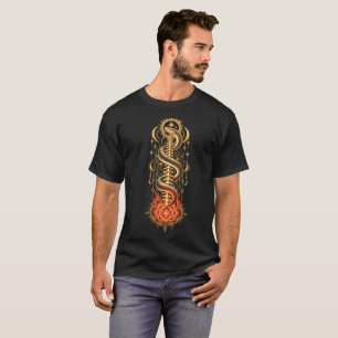 Camiseta Gótica Serpente Coluna Kundalini Desperta