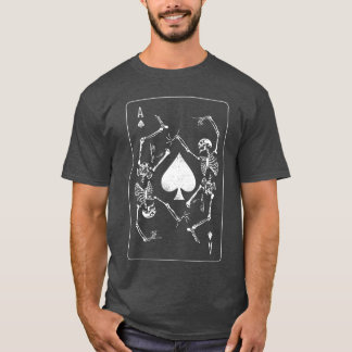 Camiseta Gótico Ace De Espadas Do Esqueleto De Gambler Long
