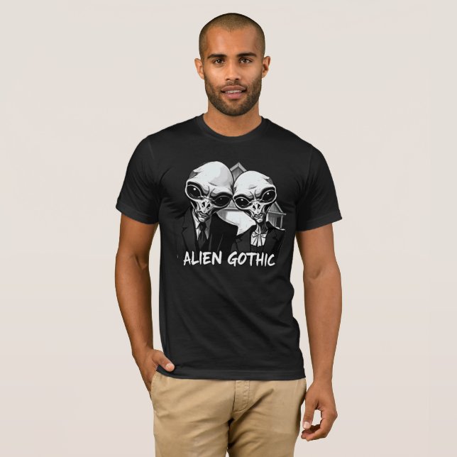 Camiseta Gótico Alien: Fusão Retro (Frente Completa)