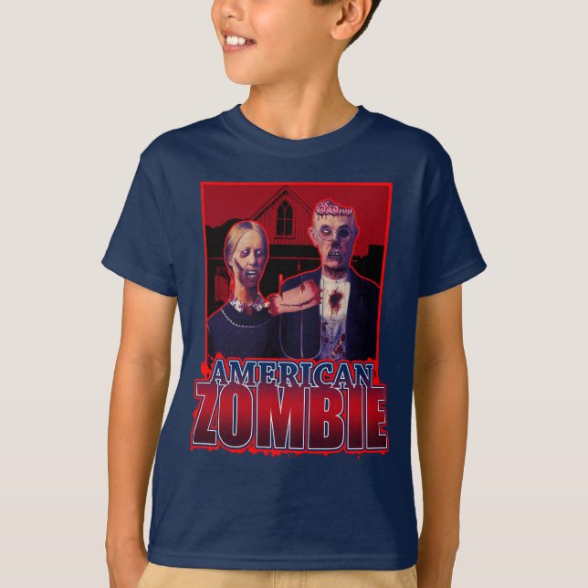 Camiseta Gótico americano do zombi (Frente)