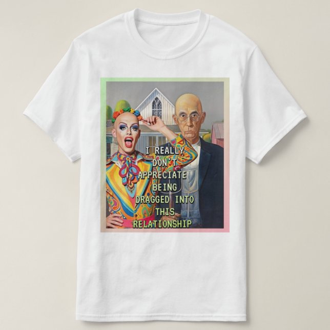 CAMISETA GÔTICO AMERICANO REVISITADO (Frente do Design)