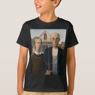 Camiseta Gótico Americano: Vida Rural Pobre Agricultor Rura