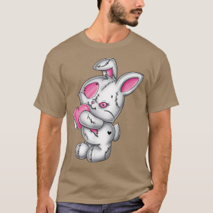 Camiseta Gótico Bunny Cute Creepy Emo Roupas Kawaii Bunny