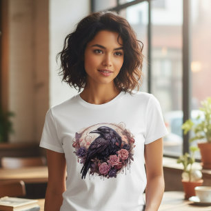 Camiseta Gótico Corvo Dark Academia Gráfico