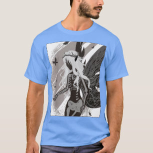 Camiseta Gótico da morte Skeleton Fada Estética Fairywave F