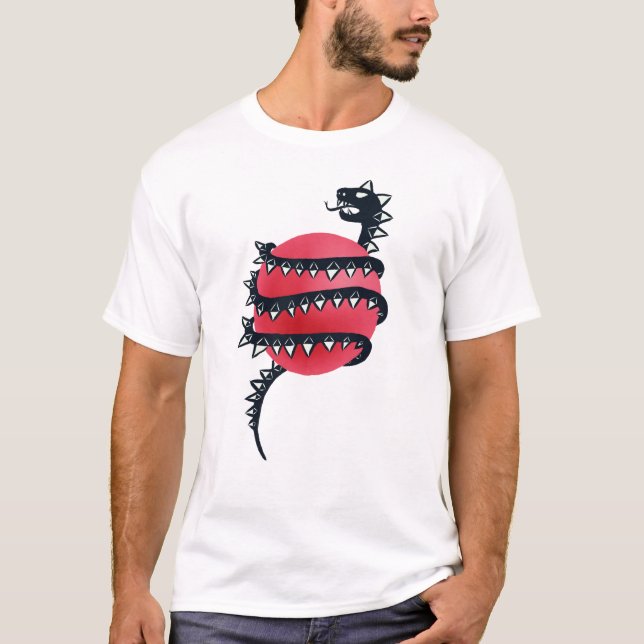 Camiseta Gótico de Cobra de dragões (Frente)