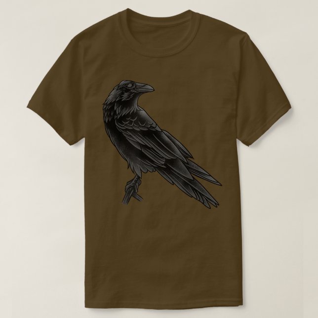 Camiseta Gótico De Corvo Escuro Raven Bird Pet Crow Wild Bi (Frente do Design)