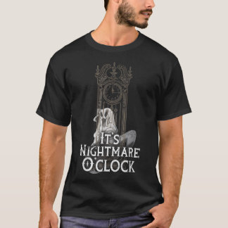 Camiseta Gótico de Halloween Vovô Relógio Spooky Horror Mov