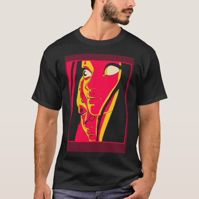 Camiseta gótico de moagem de moagem suave Edgy E Girl (Frente)