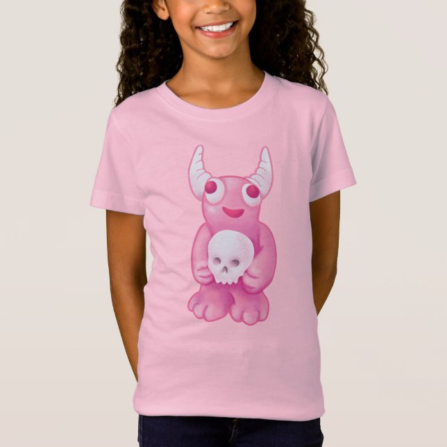 Camiseta Gótico de Pastel Cor-de-rosa-rosa com Demônio Gela (Frente)