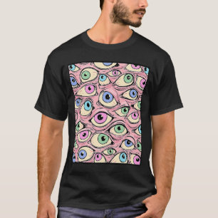 Camiseta Gótico de Pastel Núcleo Grande Olhais Estranho Ner