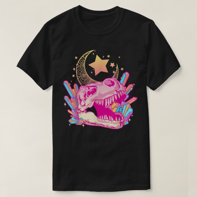 Camiseta Gótico de Pastel T-Rex - Gaiola Crônica (Frente do Design)