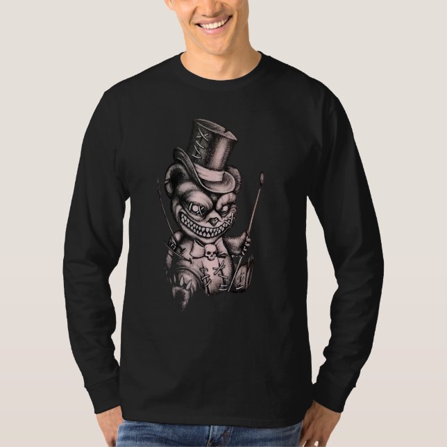 Camiseta Gótico de Pastel Urso Voodoo Boneca (Frente)
