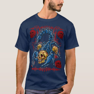 Camiseta Gótico Escorpião de Escorpião de Caveira Premium