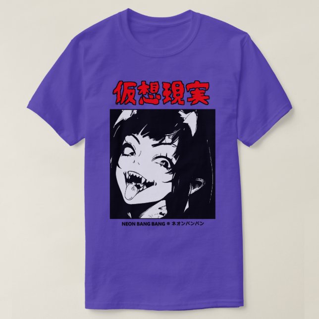 Camiseta Gótico Escuro HorrorDemon Girl Lewd Japonês Street (Frente do Design)