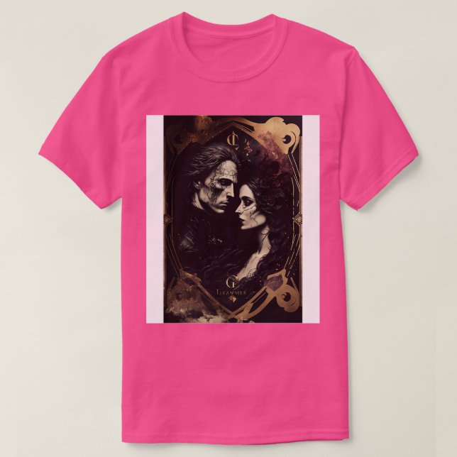 Camiseta Gótico Estilo Tarot Amantes 2 (Frente do Design)