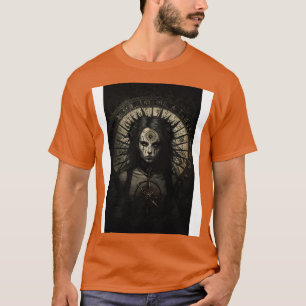 Camiseta Gótico Estilo Tarot Sinistro Roda Da Fortuna 4