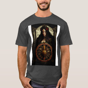 Camiseta Gótico Estilo Tarot Wheel Da Fortuna 1