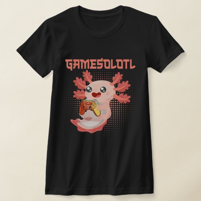 Camiseta Gótico Gamesolotl Axolotl Video Gamer Kawaii Paste (Postura )