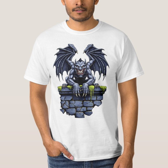 Camiseta Gótico Gargoyle: Um Guardião da Noite (Frente)