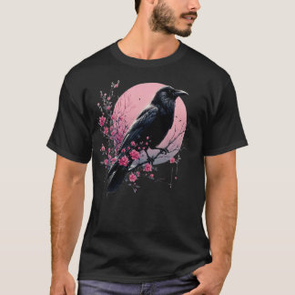 Camiseta Gótico Gótico Escuro Escuro Raven Crow Tree Pur