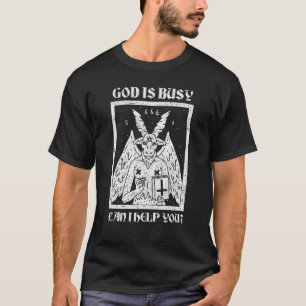 Camiseta Gótico Gótico Occult Baphomet Deus Está Ocupado Gr