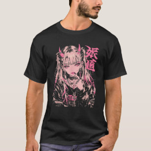 Camiseta Gótico Grunge Anime Demon Rapariga Waifu Horror Al