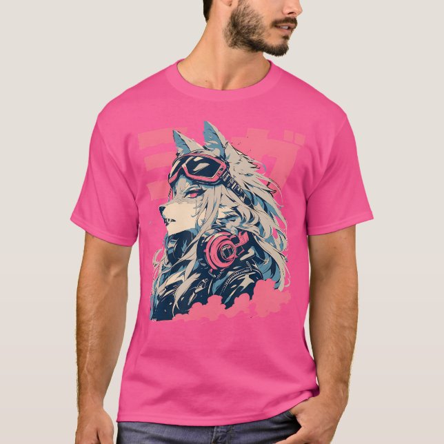 Camiseta Gótico Grunge Demon Furry Wolf Horror Alt Aest (Frente)
