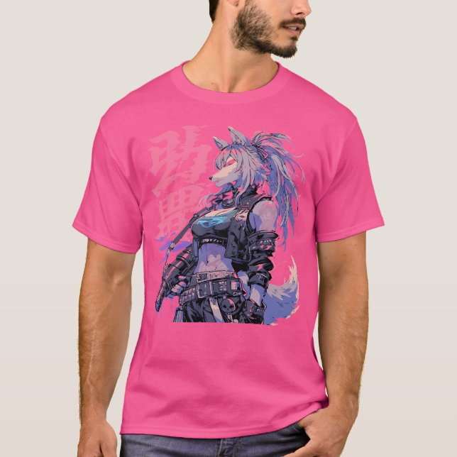 Camiseta Gótico Grunge Demon Furry Wolf Horror Alt Aest (Frente)