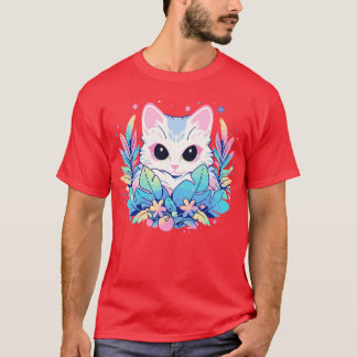 Camiseta Gótico Kawaii Gift Garotas Mulheres Gente Cat 1