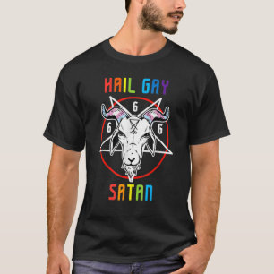 Camiseta Gótico LGBT Orgulho gay Satã Gay de  de saudação 3