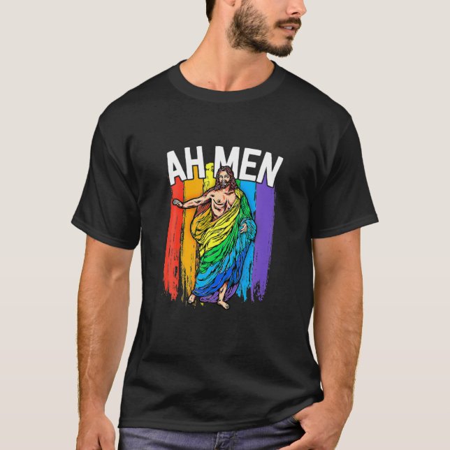Camiseta Gótico LGBT Orgulho gay Satã Gay Gay Engraçado (Frente)