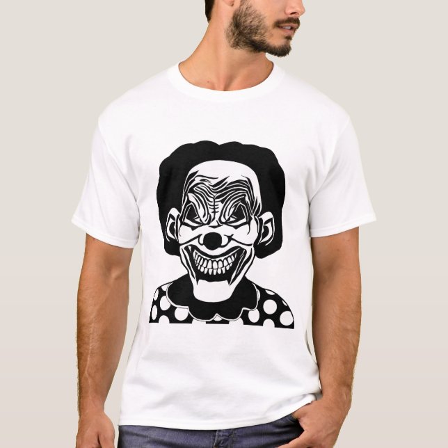 Camiseta gótico Monstro assustador Palhaço Assustador Arte  (Frente)