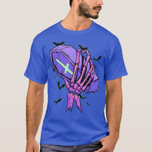Camiseta Gótico Pastel Esqueleto Mão Funeral Coffin Gótico