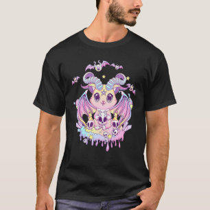 Camiseta Gótico Pastel Krampus Gato Gato Gato Gato Capado G