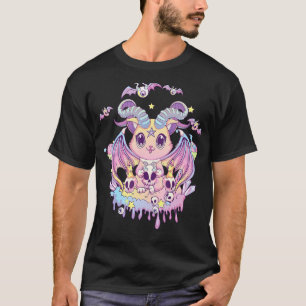 Camiseta Gótico Pastel Krampus Gato Gato Gato Gato Capado G