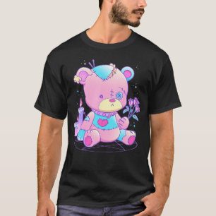 Camiseta Gótico Pastel Urso de Teddy Japonês Anime Kawaii D