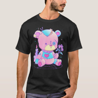 Camiseta Gótico Pastel Urso de Teddy Japonês Anime Kawaii D