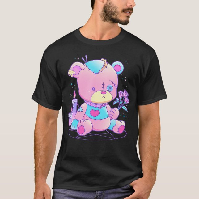 Camiseta Gótico Pastel Urso de Teddy Japonês Anime Kawaii D (Frente)