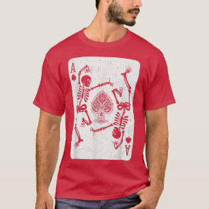 Camiseta Gótico Punk Ace Of Spades Card Shark Gambler Skele