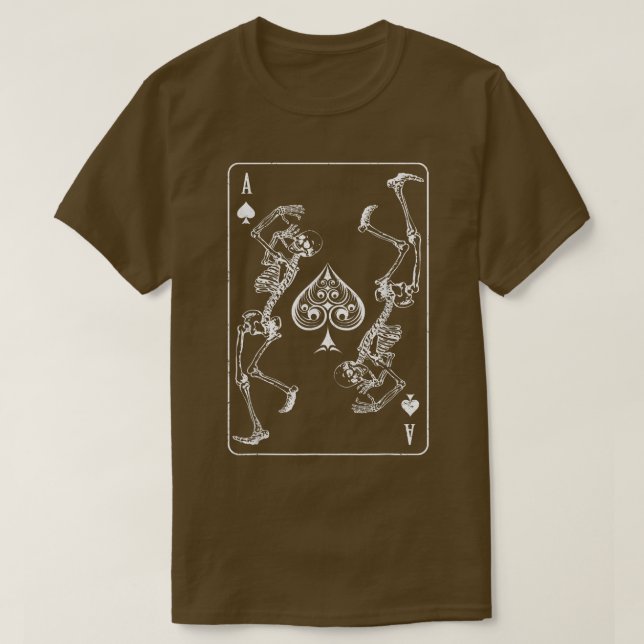Camiseta Gótico Punk Ace Of Spades Card Shark Gambler Skele (Frente do Design)