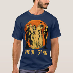Camiseta Gótico Queens Halloween Ghoul Gang Horror Noiva Fr