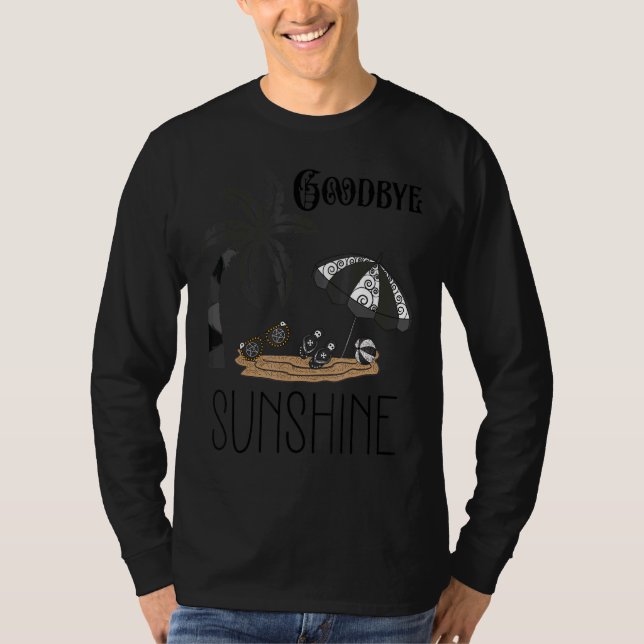 Camiseta Gótico Verão Estético Grunge Gótico Umbrella Beach (Frente)