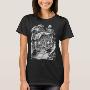 Camiseta Gótico Vintage Esqueleto Engrenando Memento Mori H