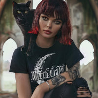 Góticos Raparigas Witchcraft Crescent Moon Gothic 