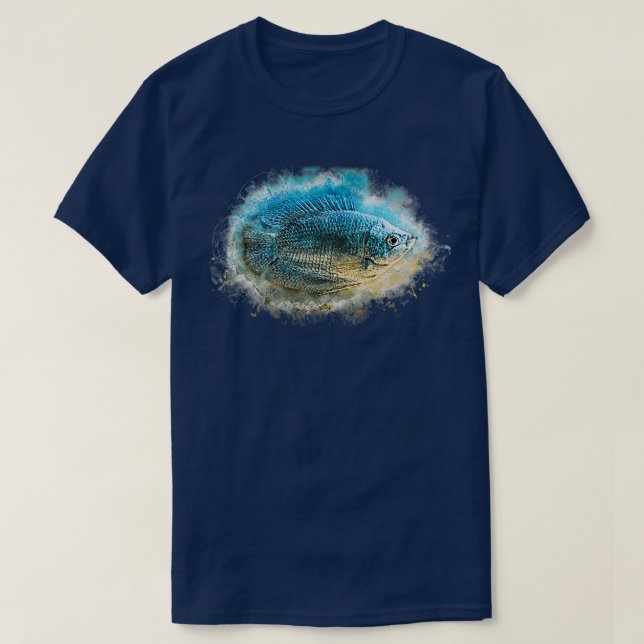 Camiseta Gourami de anão azul Colisa lalia (Frente do Design)
