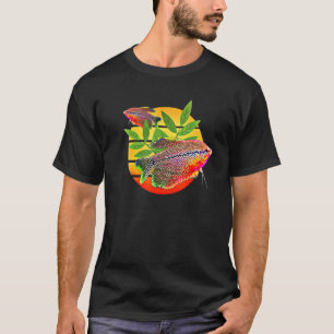 Camiseta Gourami Pôr-do-Sol Pérolas Gouramis Aquário Peixe
